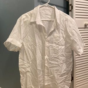 Men's White Casual Button-Down Shirt